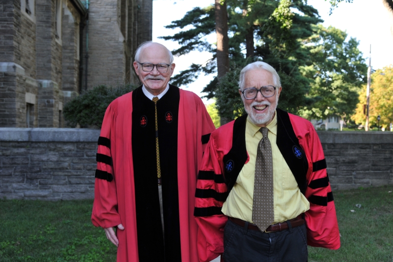 HDS Professors Ralph Potter and Harvey Cox.
