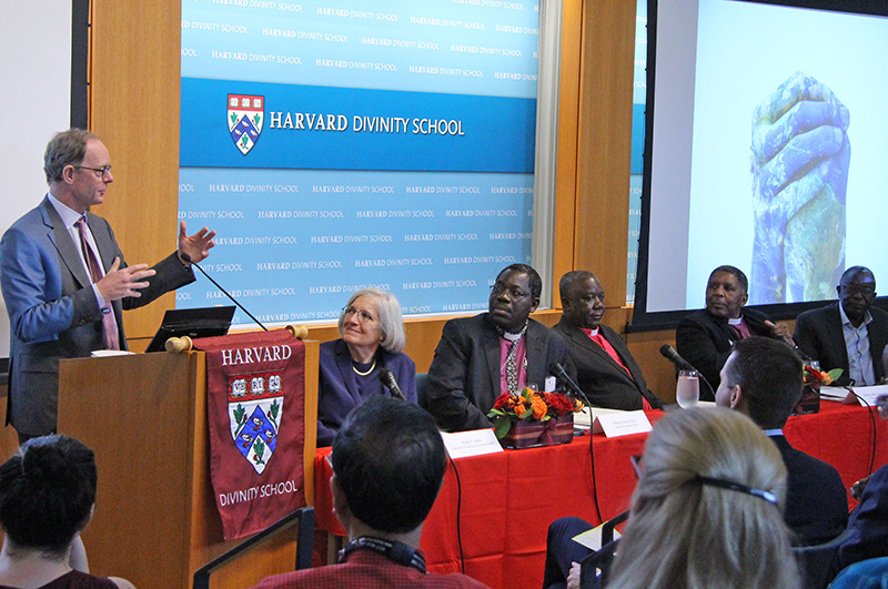 J. Christopher Flowers speaks at the Rethinking Malaria event at HDS.