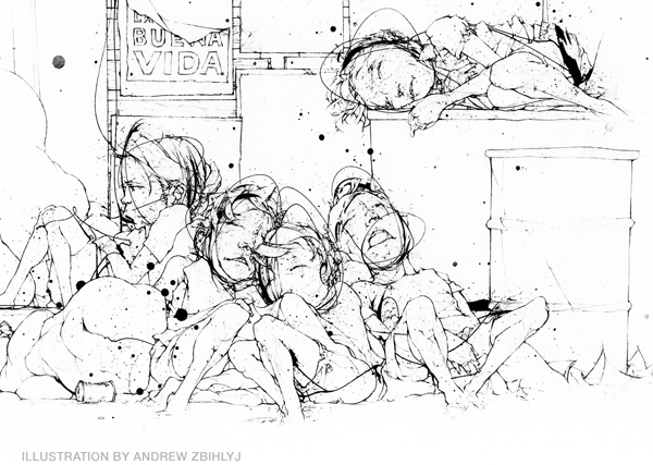 Children suffering illustration