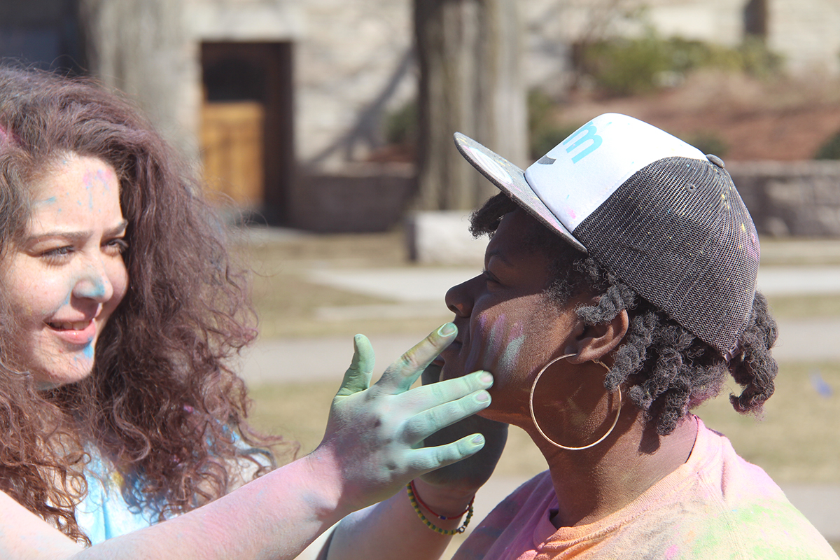 Students celebrate Holi on the HDS campus