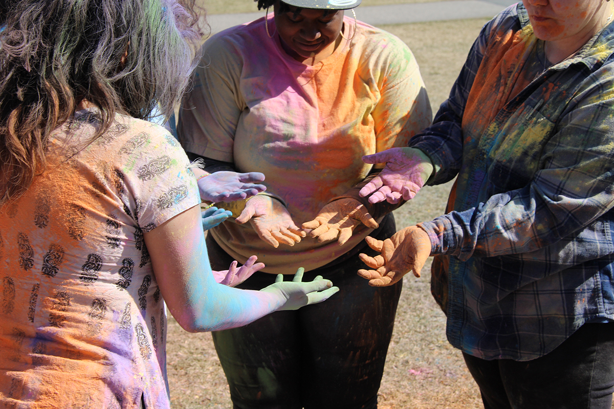 Students celebrate Holi on the HDS campus