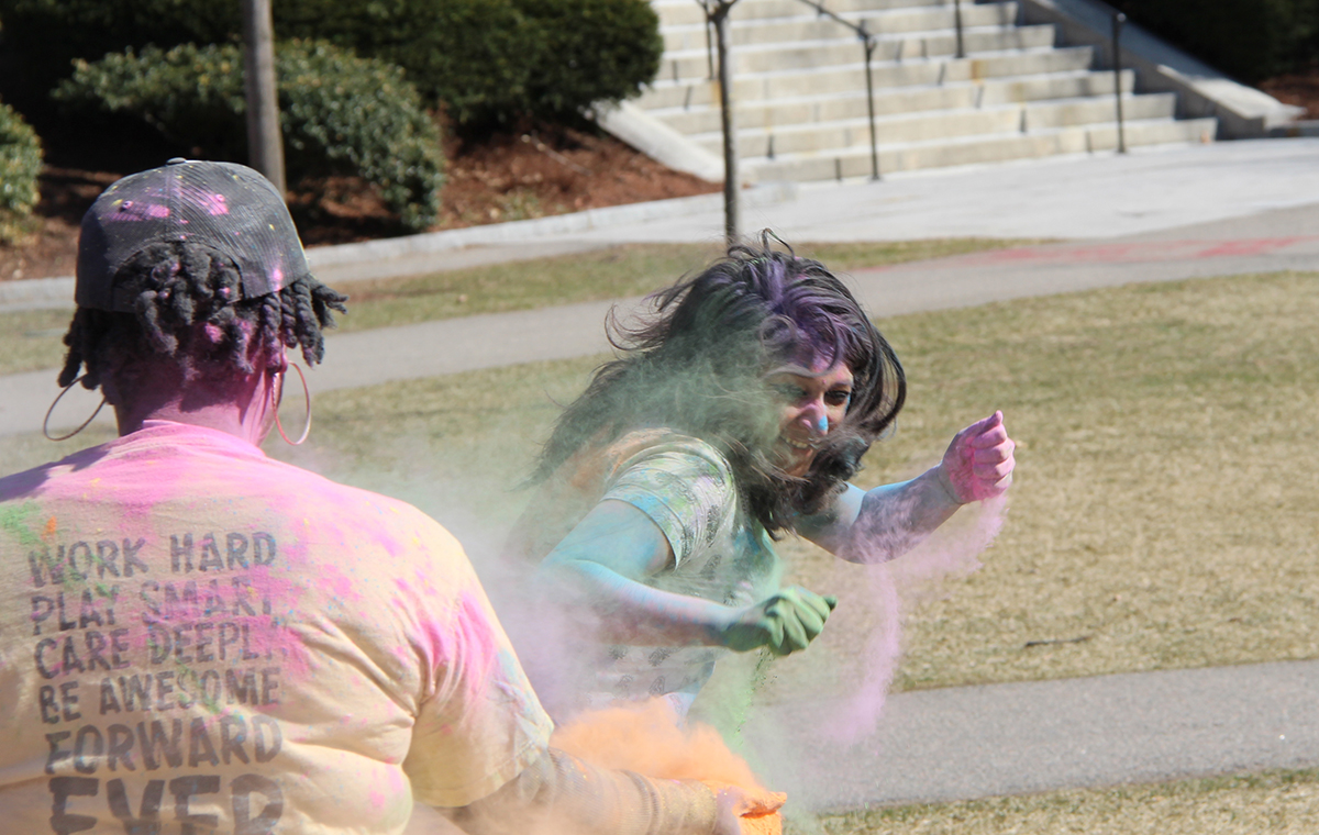 Students celebrate Holi on the HDS campus