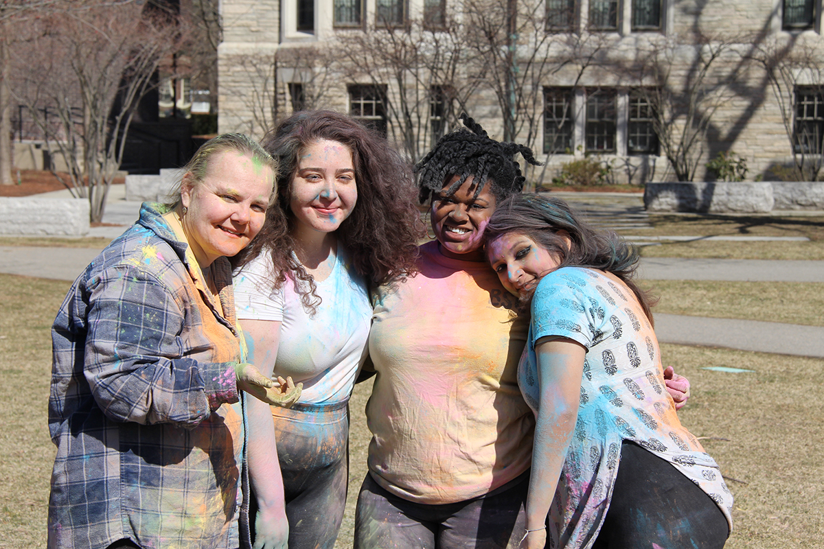 Students celebrate Holi on the HDS campus
