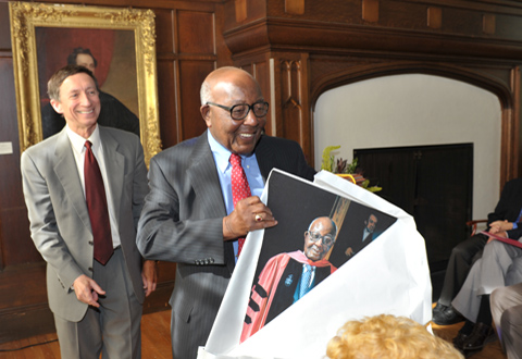 Preston Williams at portrait unveiling
