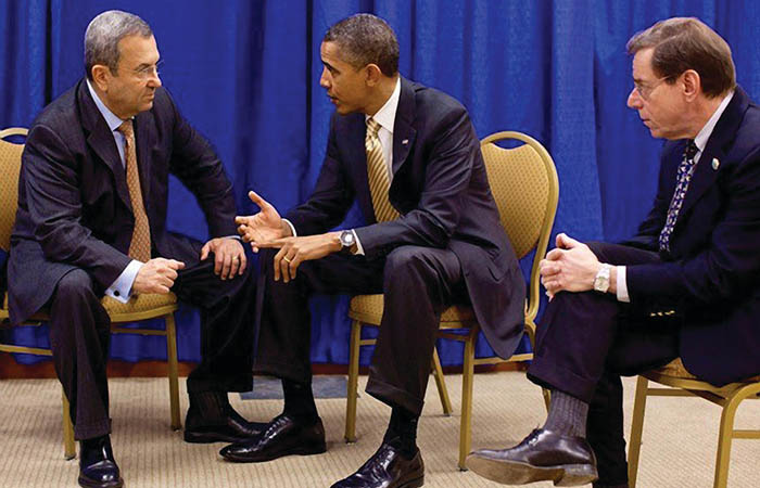 Ehud Barak, Barack Obama, and Steve Simon