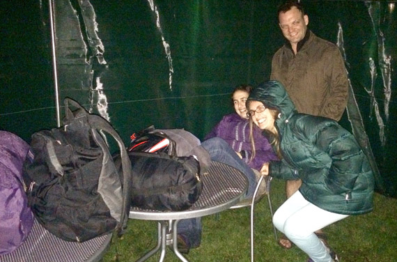 Students in sukkah