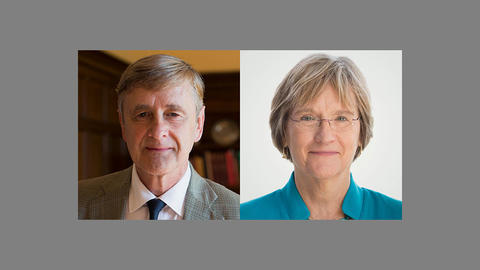 Dean David Hempton and Drew Faust, President Emerita of Harvard and Arthur Kingsley Porter University Professor.