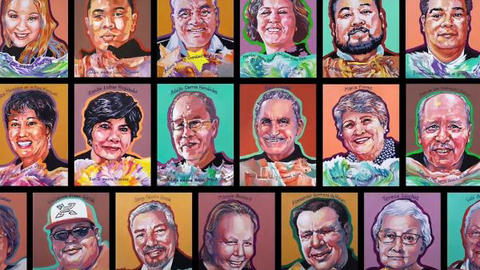Paintings of the victims of the 2019 El Paso shooting